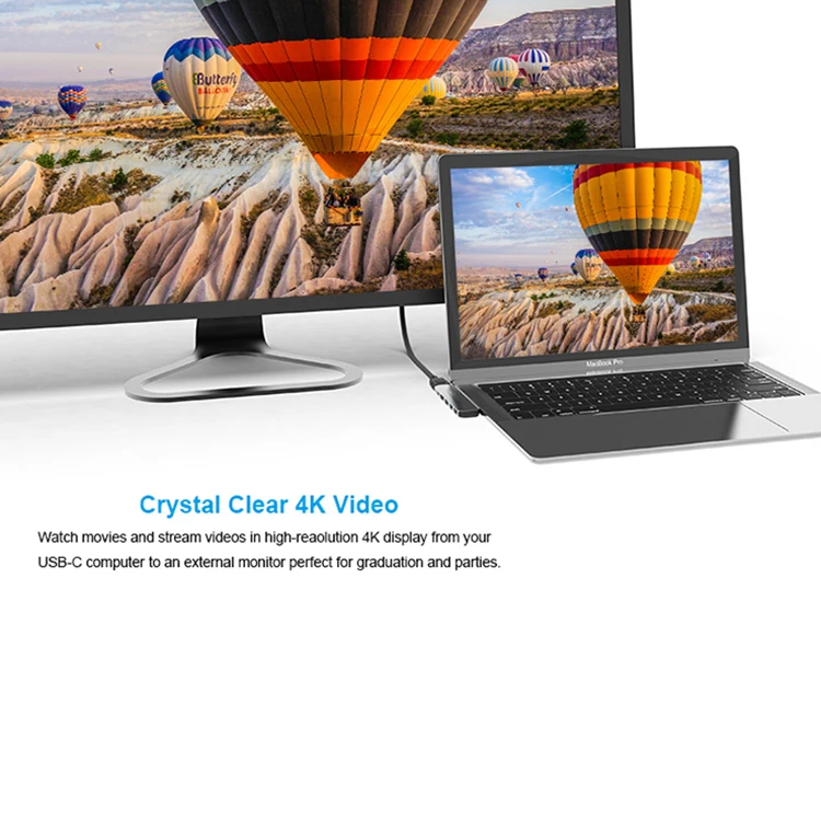 Pulwtop горячая Распродажа 6 в 1 дорожный адаптер Тип c usb c концентратор hd 4k pd type-C док-станция