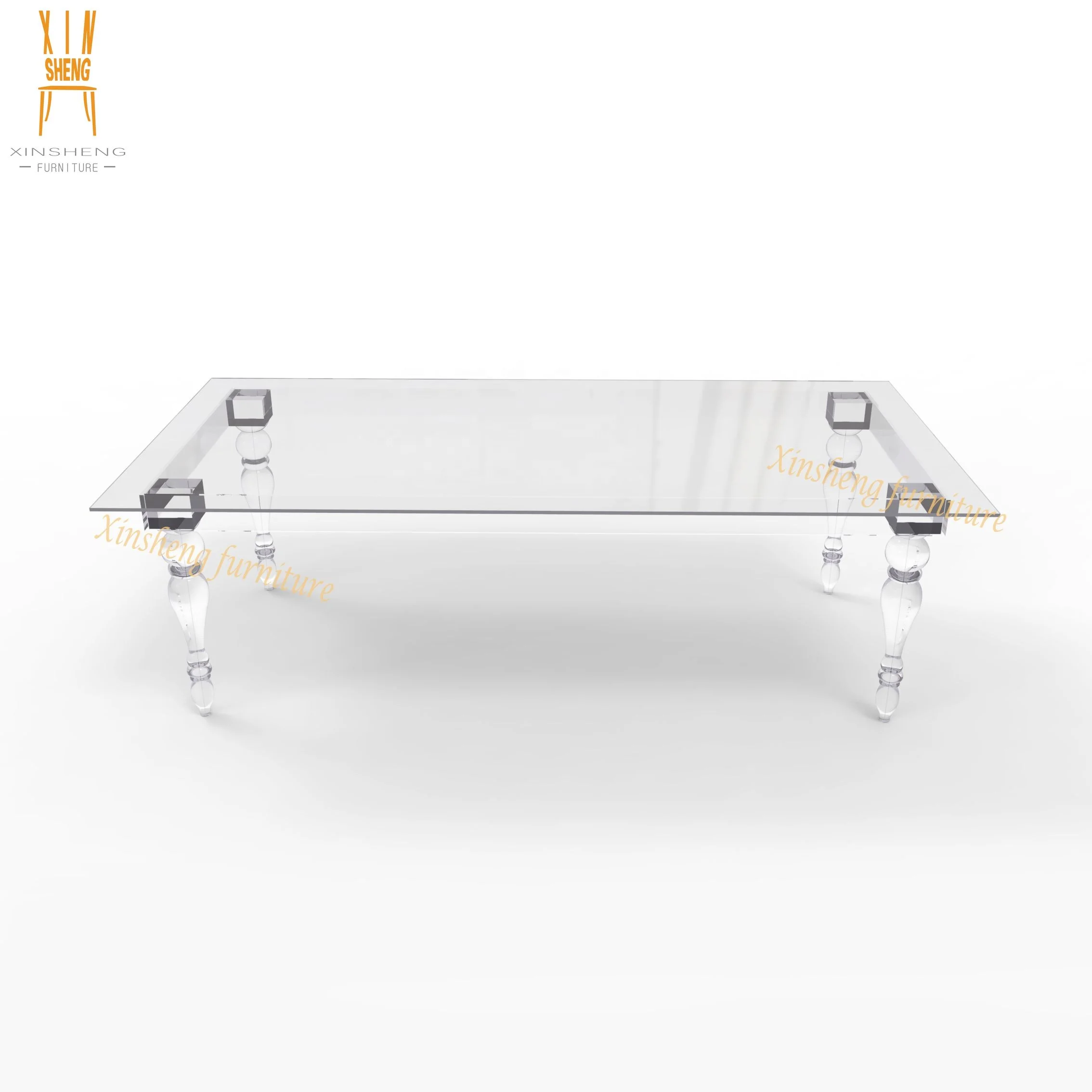 激安セール！透明アクリル製長方形ダイニングテーブル（結婚式用