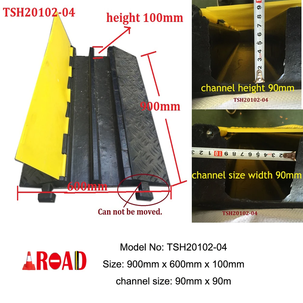 Channel Heavy Duty Outdoor Truck Use Loaded Rubber Road Cable Ramp