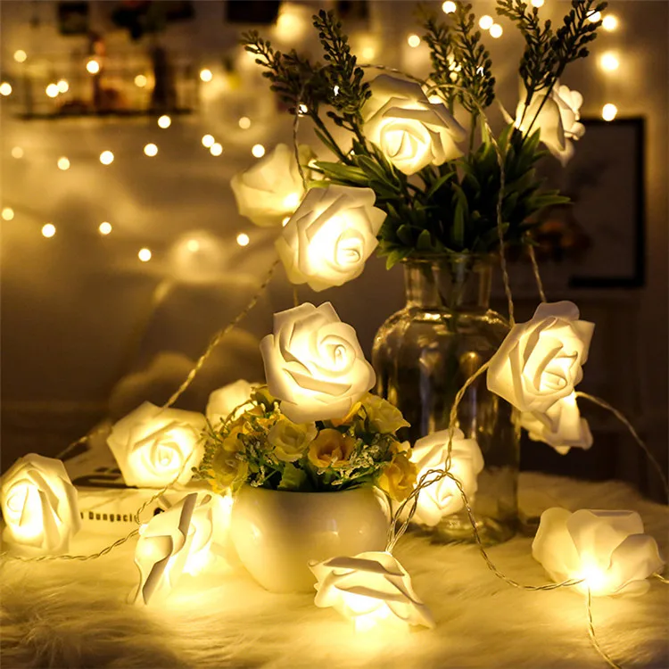 Led Lichterkette Rose Lichterketten Batterie Kasten Lampe Nacht Dekor Für Zimmer Weihnachts Feier Geschenk Laden Hochzeit Warmweiß