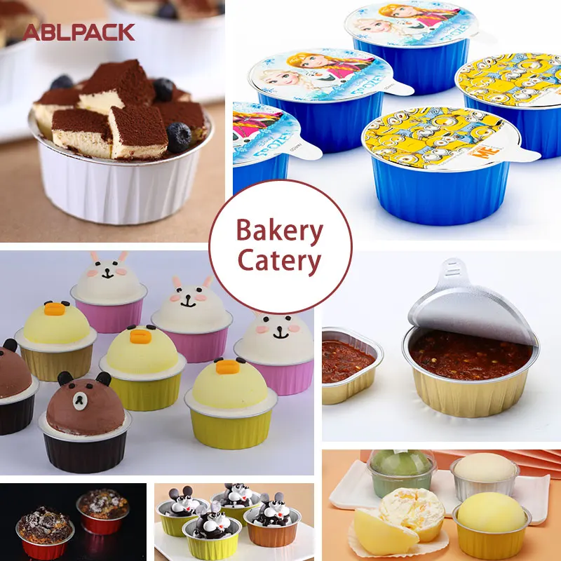 Knafeh Chebakia Falafel Lacquer Heart Shape Colored Ice Cream Cupcake Pudding Creme Brulee Color Aluminum Foil Mould Container