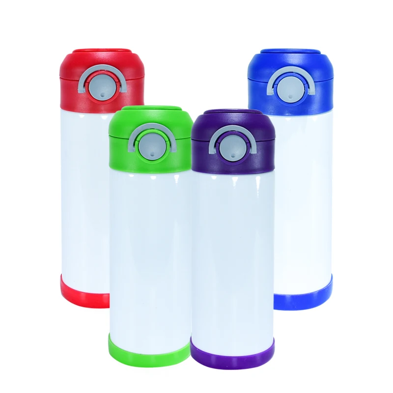 12oz Sublimation Straw Cup Flip Top Sippy Bottle Vacuum Insulated