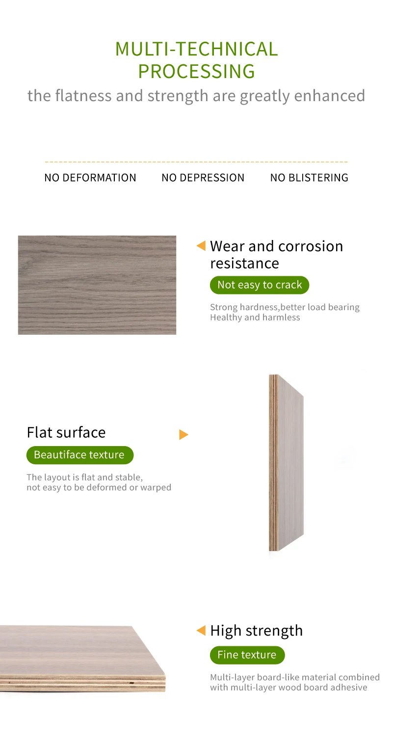 Melamine Laminated Plywood Board Faced Plywood E1 Grade For Furniture