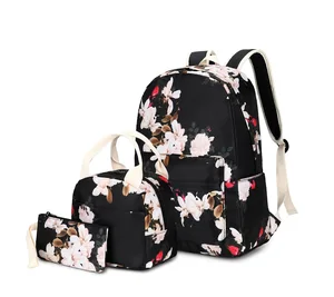 OEM Customized Logo School Backpack Teenage Unisex Waterproof Shoulder Bag Polyester Trending Print Design