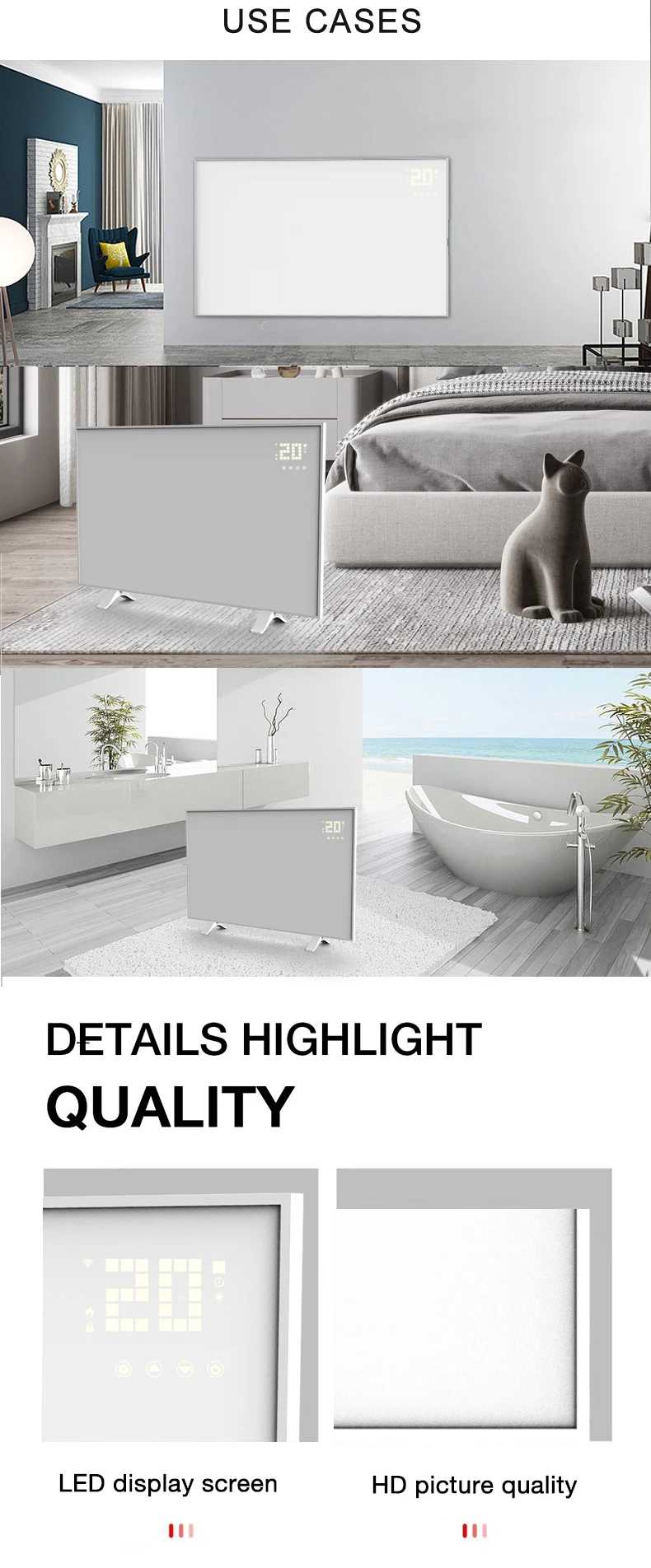 2023 Pet Infrared Heating Panel Ir Infrarotheizung Smart Ceiling Heater