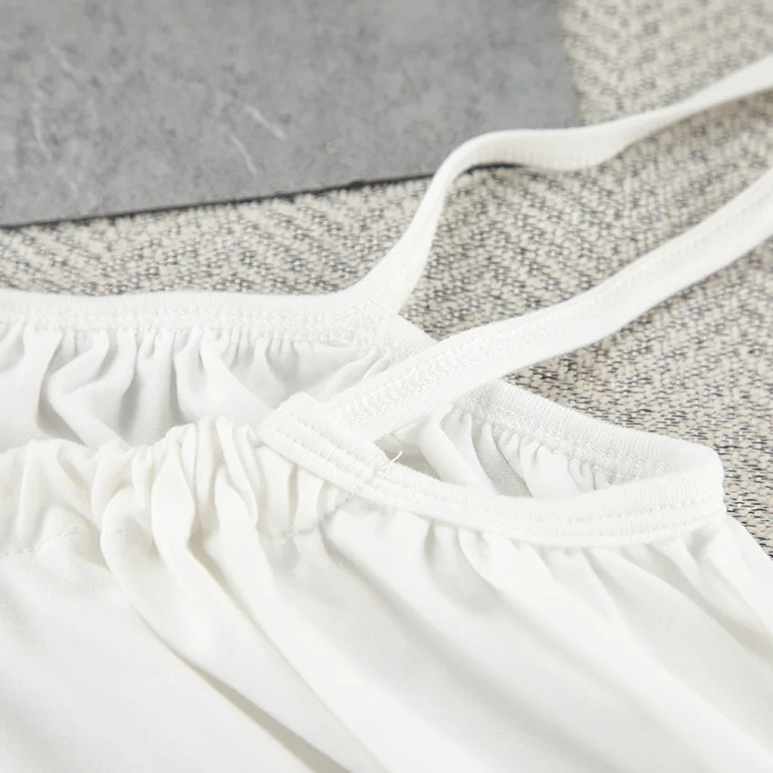 Knitted soft, breathable and loose long-sleeve underwear and pants pajama three-piece cross-border loungewear set. — detail