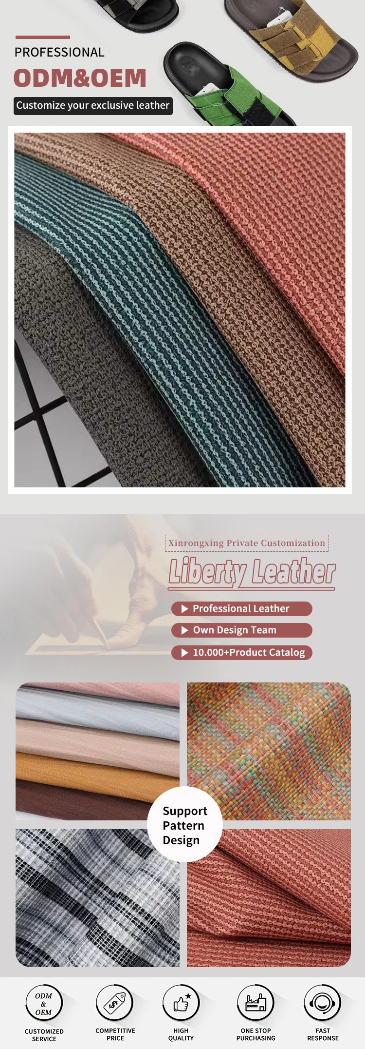 1.1mm Thickness 54/55" Width Stain Resistant PVC Leather Faux Leather Fabric for Bags Shoes and Decorative Use