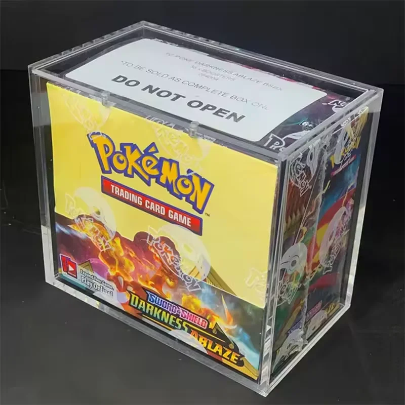 Pokemon Booster Box Case Sliding Magnetic Lid Clear Acrylic Display Rack for Card Storage Protective Case Hard Storage Features Pokemon Booster Box Case Sliding Magnetic Lid Clear Acrylic Display Rack for Card Storage Protective Case Hard Storage Features