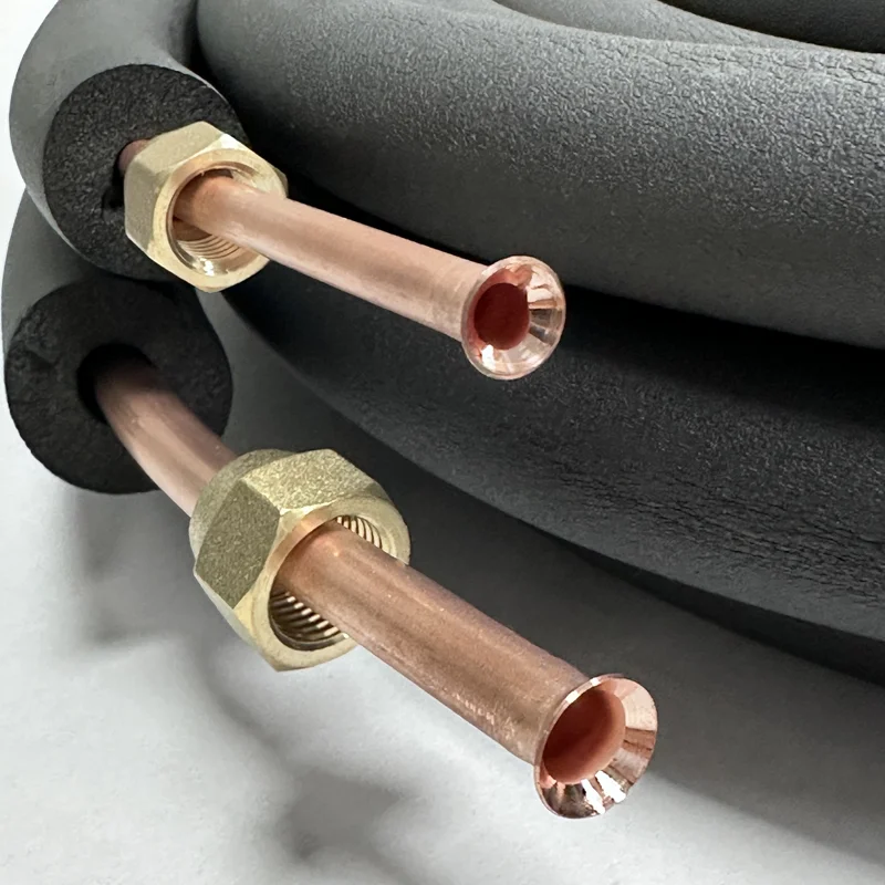 AC Line Set Copper Pipe - Complete with Insulation Sleeves & Fittings