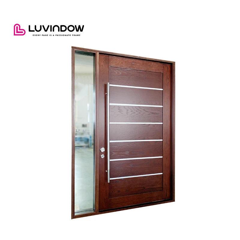 Original Factory Customized Security Front Wooden Pivot Entrance Door External Modern Solid Wood Entry Door
