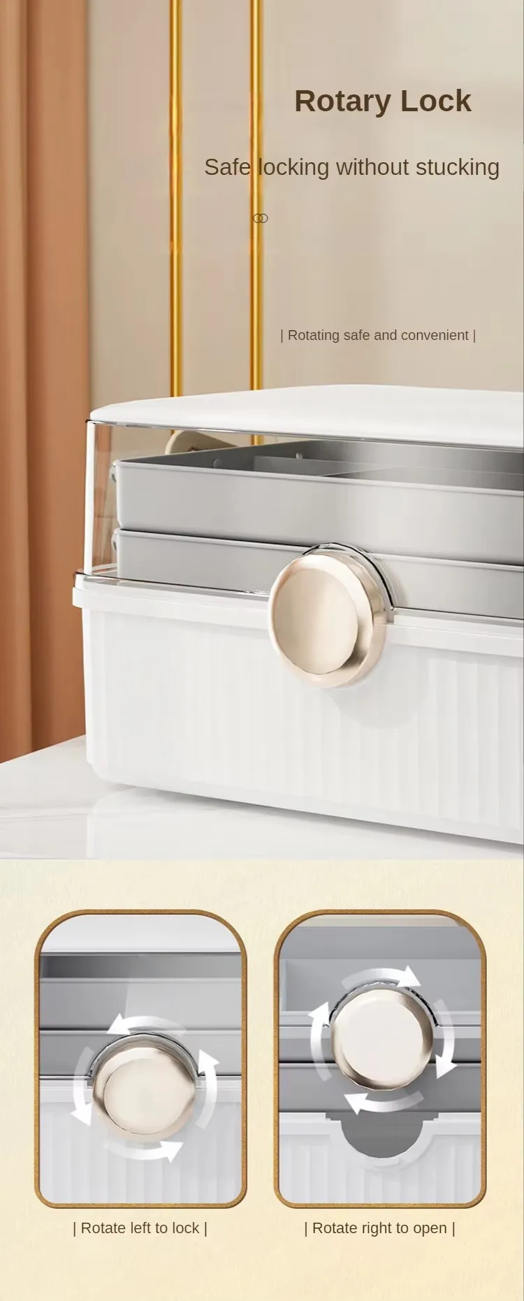 Wholesale Custom Luxury Desktop Dust-proof Make up Organizer Makeup Organizer Storage Box manufacture