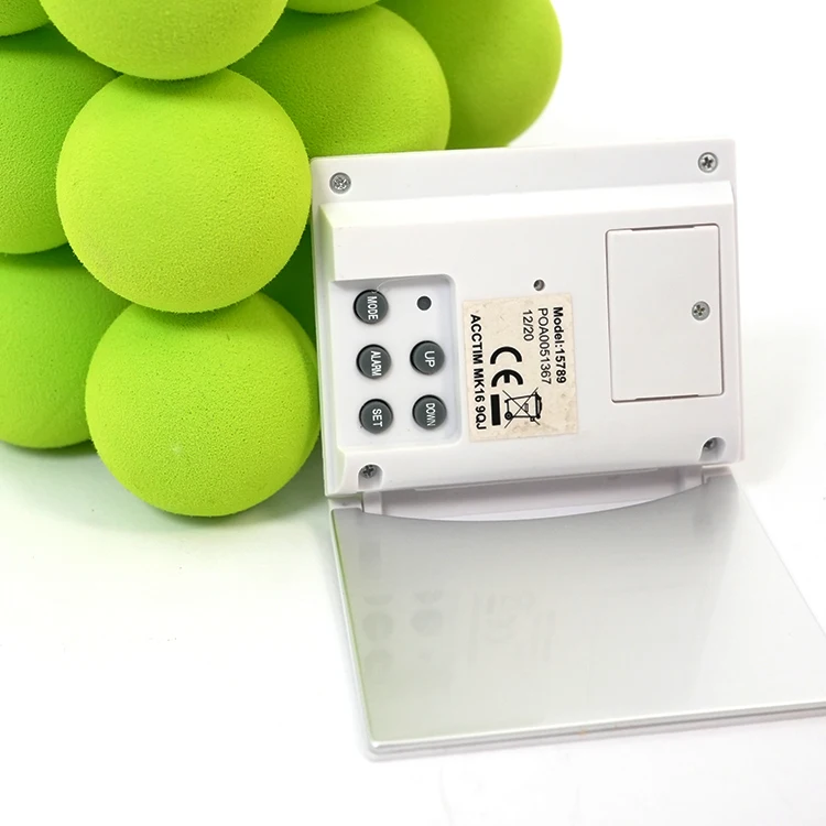 Simple Folding Portable Desk Digital LCD Alarm Clock with Calendar Temperature LED Foldable Ultra-Thin Daily Clock