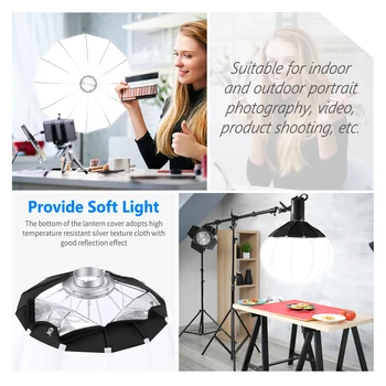 Neewer 85cm Photo Lantern Umbrella Softbox + Skirt Outdoor SoftBox for Light detail image