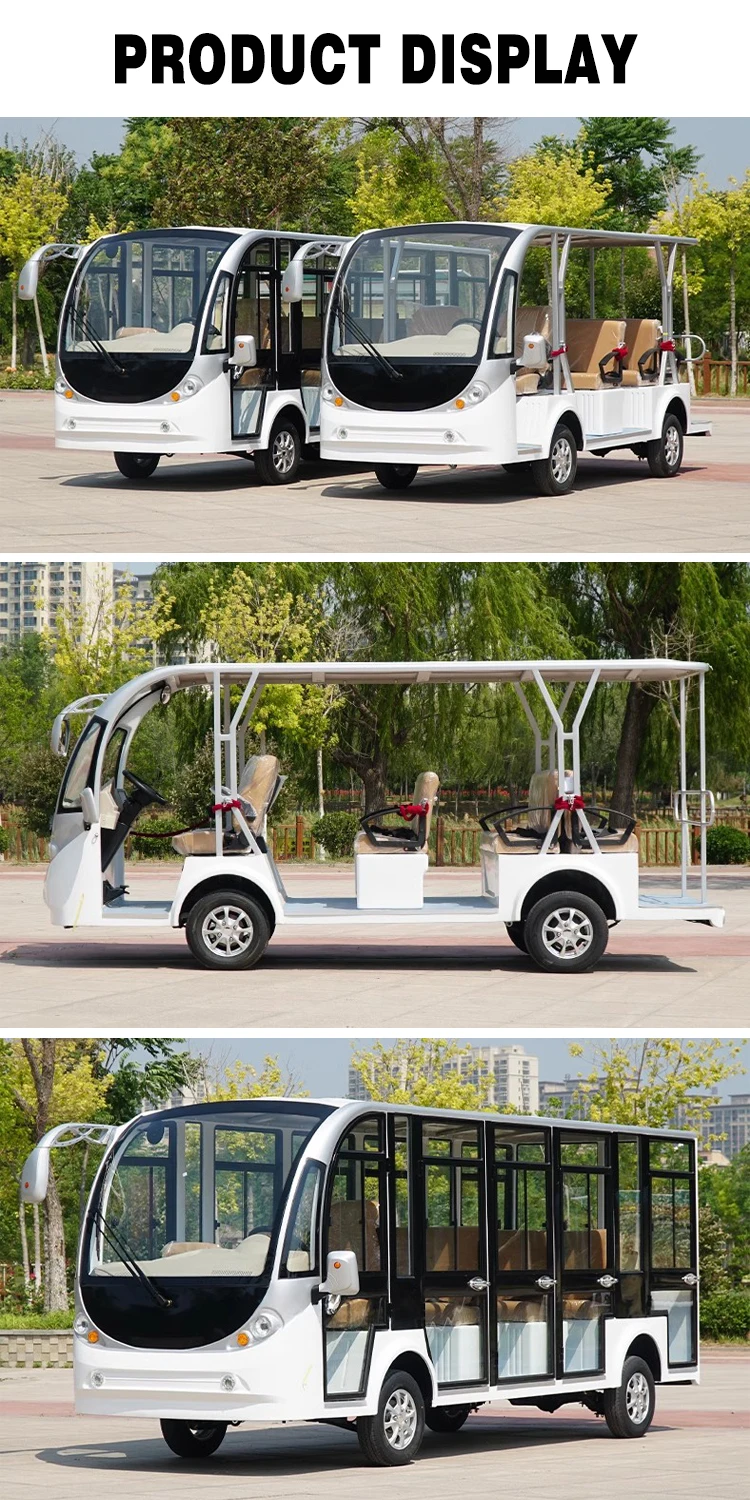 Sightseeing Car Free Shuttle Pure Electric Car Green Transportation 14 Seats Passenger Golf Carts With Good Quality supplier