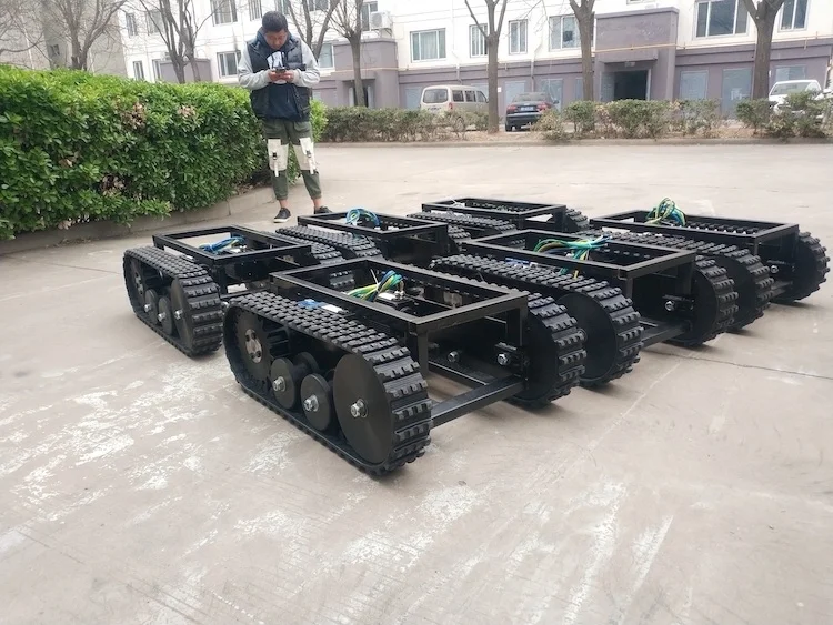Rubber Crawler Chassis Loading Weight 300KG Rubber Tracked Chassis Undercarriage