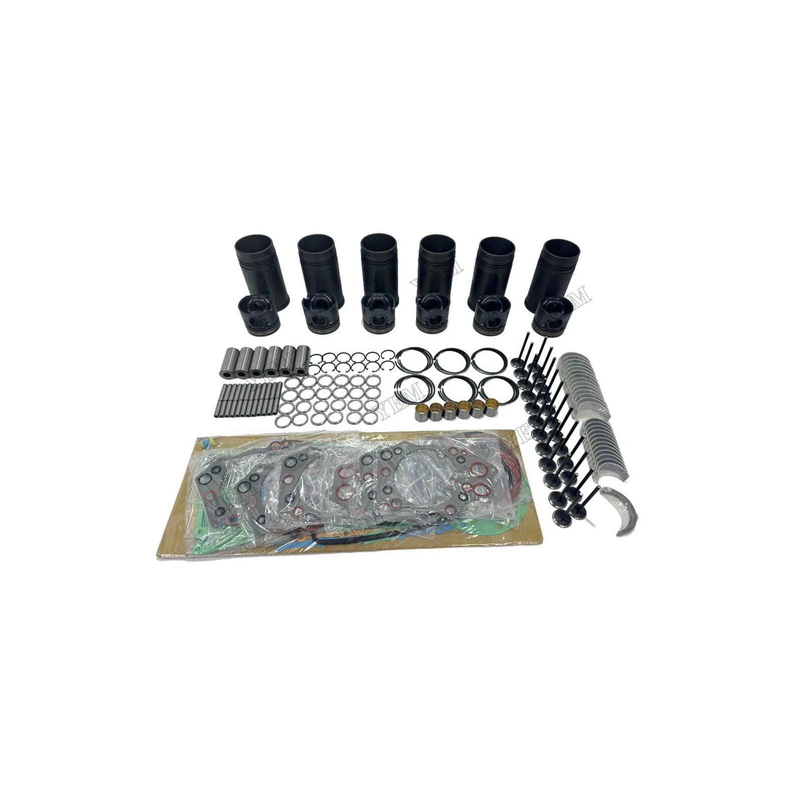 For Komatsu 6D140 Overhaul Repair Kit With Valves Bearings Cylinder Liner Kit Full Gasket Kit Engine Parts With Warranty