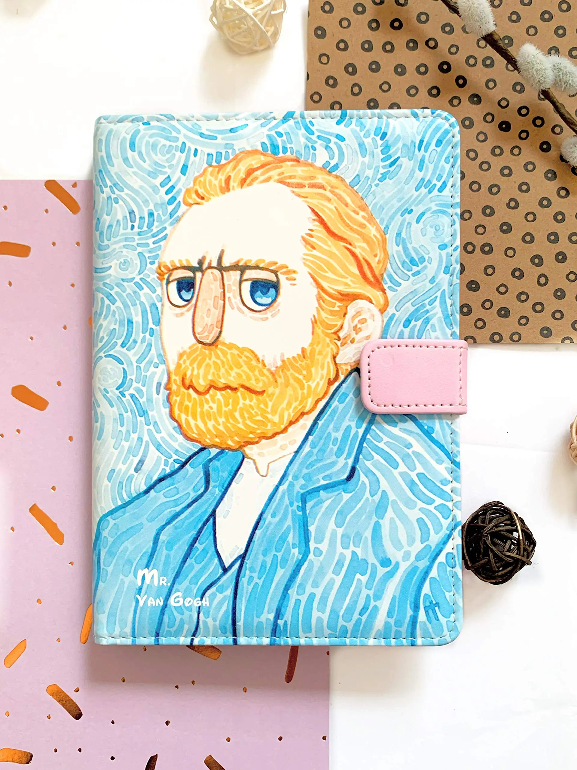 Creative the Starry Night Notepad Vincent Van Gogh Series Book Students Gift Notebook Leather Spiral Binding Paper Printed PVC