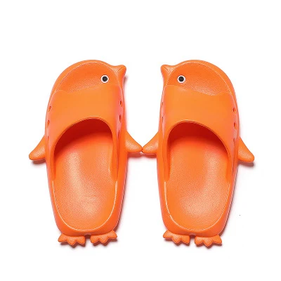 Мультяшные Пингвины детские забавные тапочки летние детские удобные пляжные тапочки сандалии