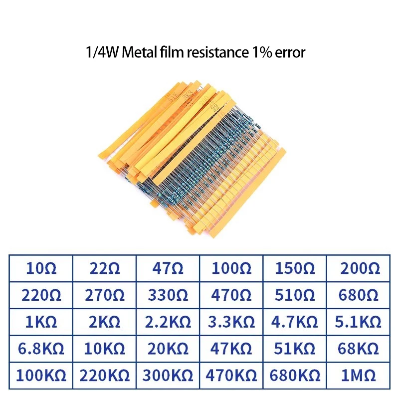 Resistenze Per Elettronica Kit Assortimento Resistenze - 1/6W, 1/4W, 1/2W, 1W, 2W, 3W, Pellicola Metallo O Carbonio, Per Elettronica Resistenze