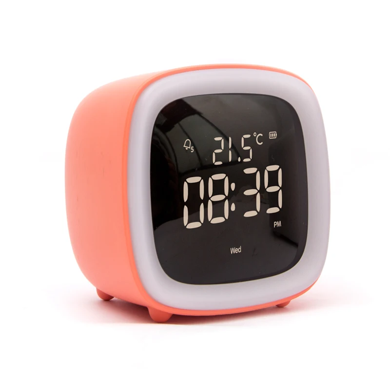 Modern Cute Baby Quartz Alarm Clock With Night Light Digital Bedside ...
