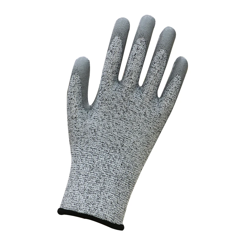 Ce En388 Hppe Level 5 Dealing Glass Anti Cut Pu Gloves Safety Pu Palm ...