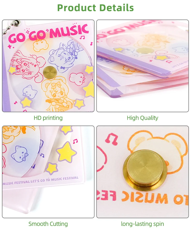 Custom Kpop Acrylic Keychain Double Sided Colored Cd Case Holder_voghion.com