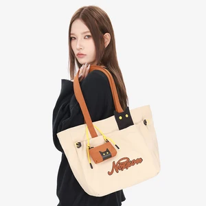 NOXXON Custom Shopping Bags with logo Portable Durable Nylon Tote Bag Waterproof Single Shoulder Tote with Zipper for Daily Life