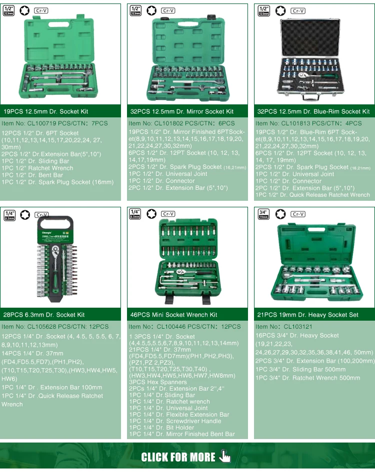 Multispecifications Crv Steel Hex Heavy Duty Socket With Oem