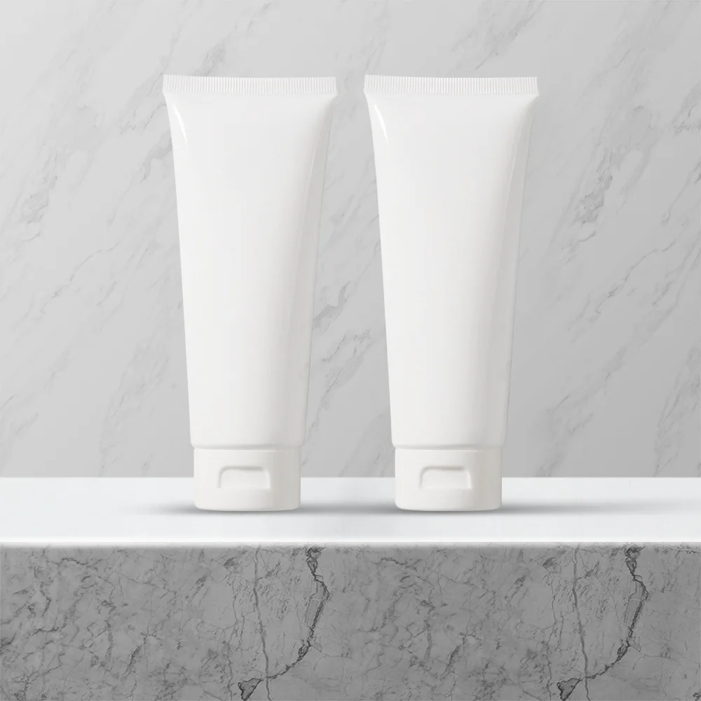 Wholesale Empty 30ml 50ml 100ml 150ml White Plastic PE Cosmetic Squeeze Printing Tube with Flip Top Cover