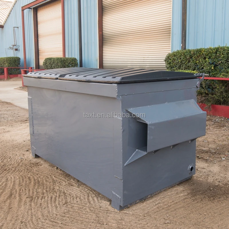 Front End Loading. Skip 2 Cubic Yard Green Steel Front End Loading Dumpster Skip Containers