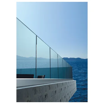 High quality Powder Coated Aluminum Railing Modern Design Glass Stairs Railing Balustrade