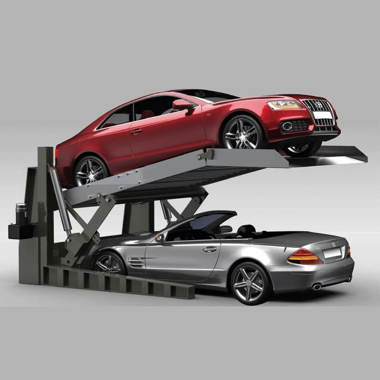 2 post double parking car lift stacker system vehicle parking