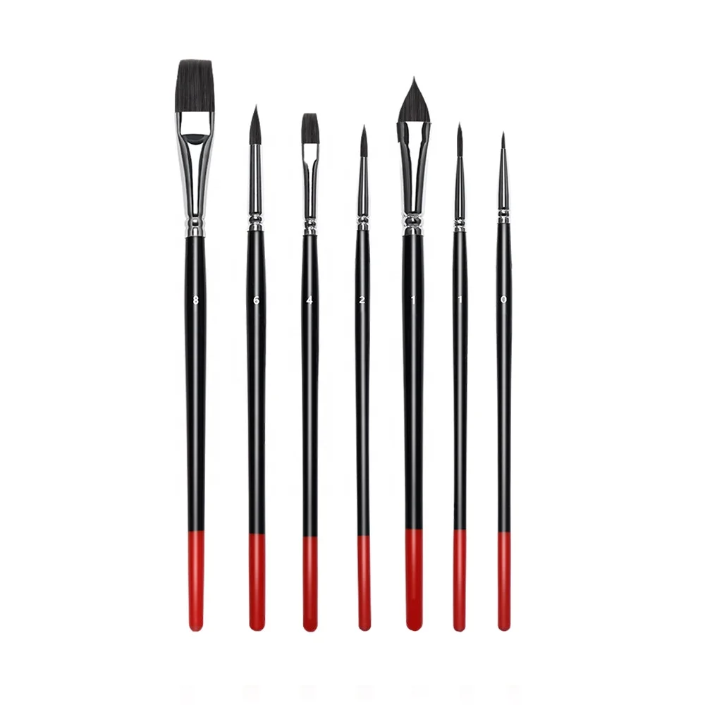 Дешевые Профессиональные Нейлоновые кисти для волос маслом акварелью акриловыми красками 7 шт.