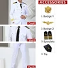 White coat+pants+shirt+4 accessories