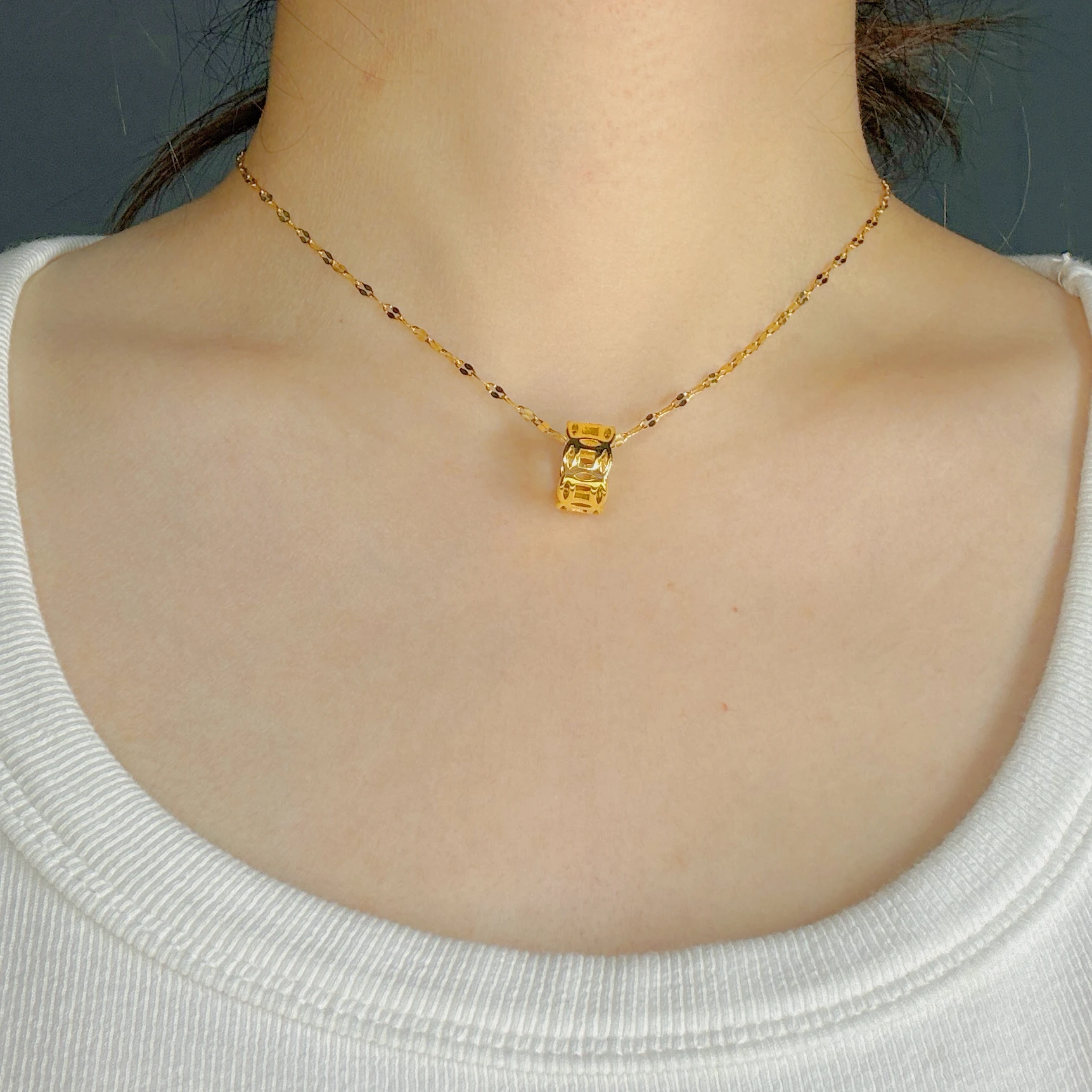 Stainless Steel Money Catcher Pendant - 18K Gold Plated