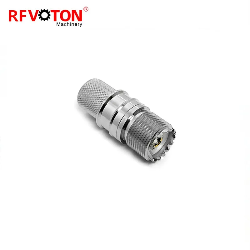 RF connector UHF PL239 SO239 type female jack straight crimp for LMR600 RF coaxial cable plug supplier