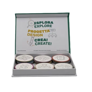 Customized Circular Card Magnet Box Custom-printed Children's Brain Thinking Game Flash Cards