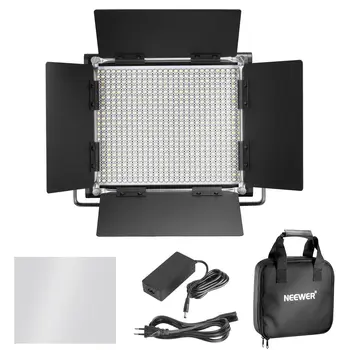 Neewer 3200-5600K Us/EU Plug Dimmable Bi-Color 660 LED U Bracket Barndoor Video Light CRI 95for Studio/Youtube/Photography/Video product image