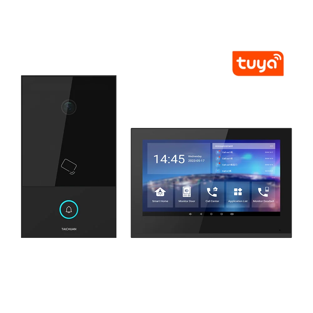 WiFi Video Door Phone System with Night Vision Camera Metal Ring Doorbell Intercom IR 2-Way Intercom IP/tcp Video Doorbell Unit