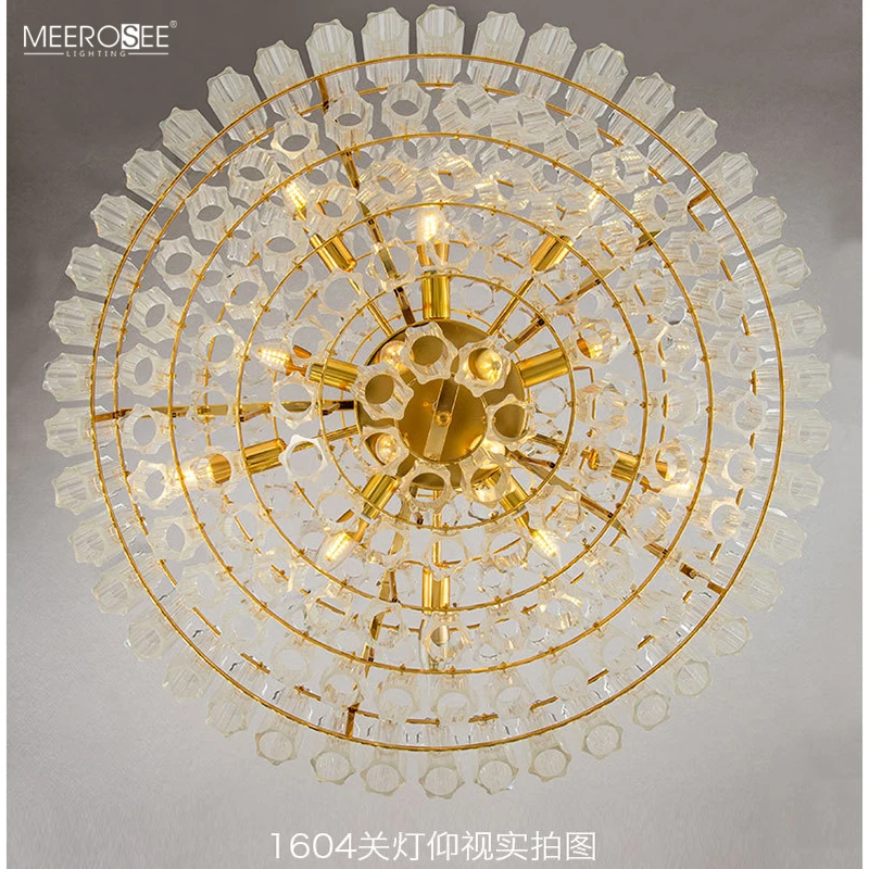 Meerosee Customized Crystal Chandelier Luxury Glass Pendant Lamp /Home Living Room Chandelier MD86788