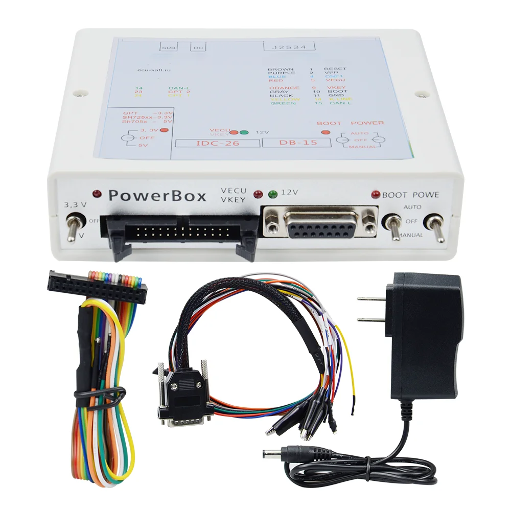 3-Schalter ECU Power Box Flash – Openport Ersatz Für JTAG Works, Mit Adaptern, 100–240 V, US-Stecker