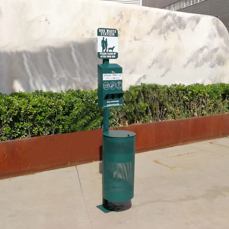 Trending Irregular Shape Standing Double Outdoor Dog Waste Bin Shit Pet Stations