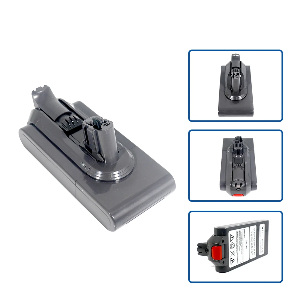 GEB 21.6V 25.2V 2Ah-4Ah Lithium Battery Replacement for Dyson V6 Vacuum Cleaner High-Performance Battery