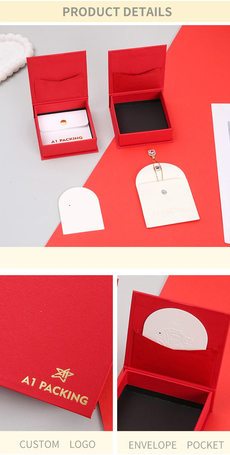 A1 Hot Stamping Custom Size Custom Shape Emboss/Deboss Logo Magnetic Jewelry Gift Box Set with Artpaper/Cardboard Materials manufacture