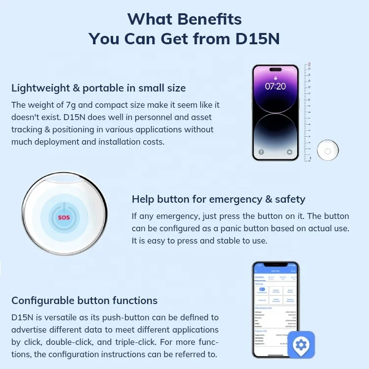 Minew D15N Bluetooth Low Energy BLE iBeacon EddyStone bluet ooth Wearable KeyChain Tag Beacon with nRF52 Chip
