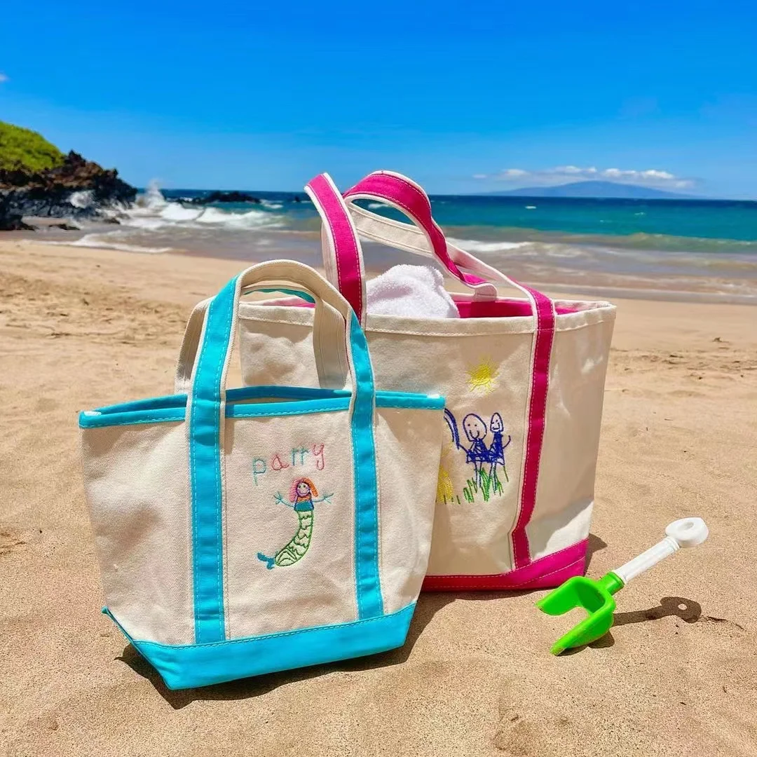Wholesale Cotton Beach Bags Custom Jumbo Size Canvas Tote Bags For