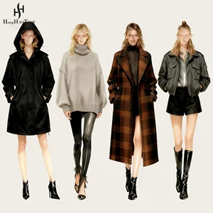 Custom Winter Autumn High Quality Women's Clothing Design Service Closure Fabric Coat Casual Apparel Manufacturers