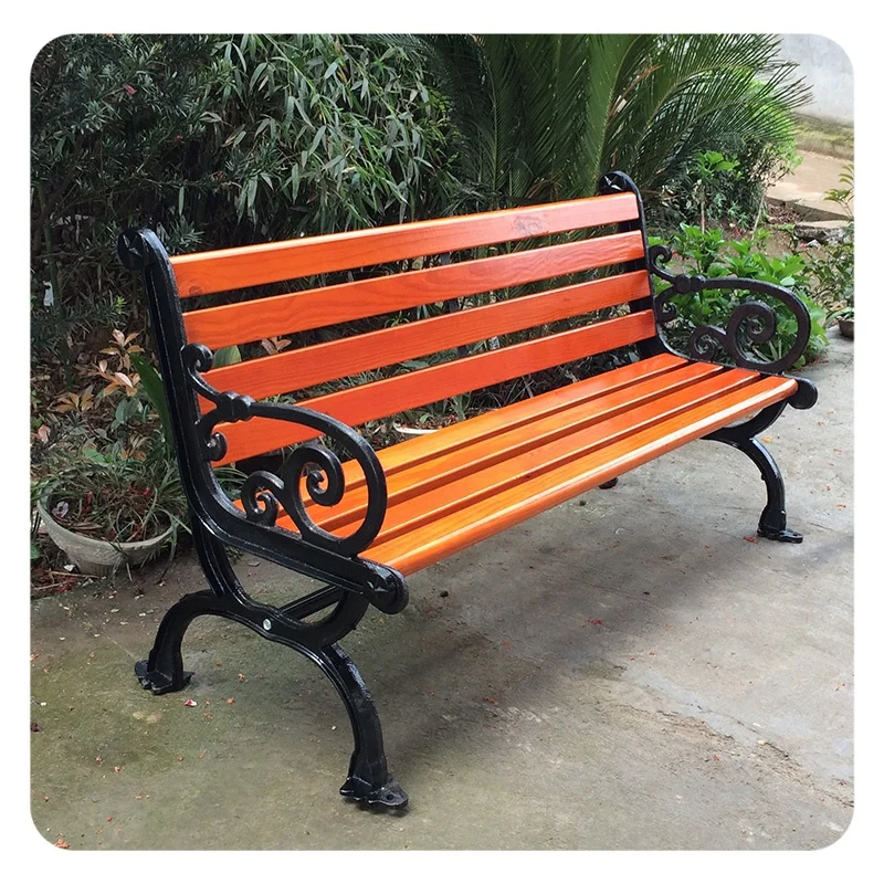 Outdoor Park chair bench antiseptic wood bench with   backrest