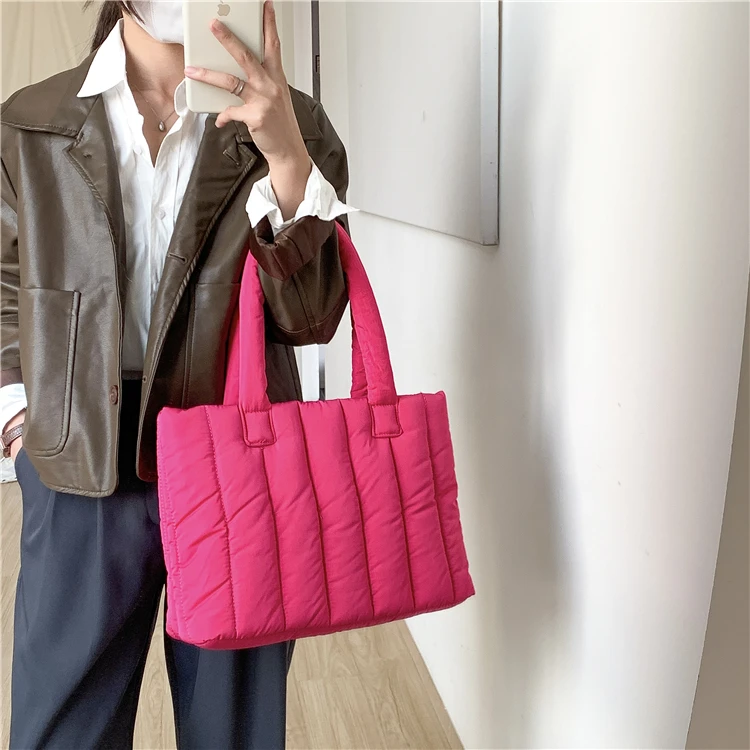 New Design Wholesale Handbags Wadding Fashion Nylon Tote Bag Striped ...