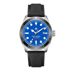 Men's Luxury Dive Watch Mechanical Automatic Movement Ceramic Bezel Leather/Rubber Limited Edition 30 Bar Water Resistant